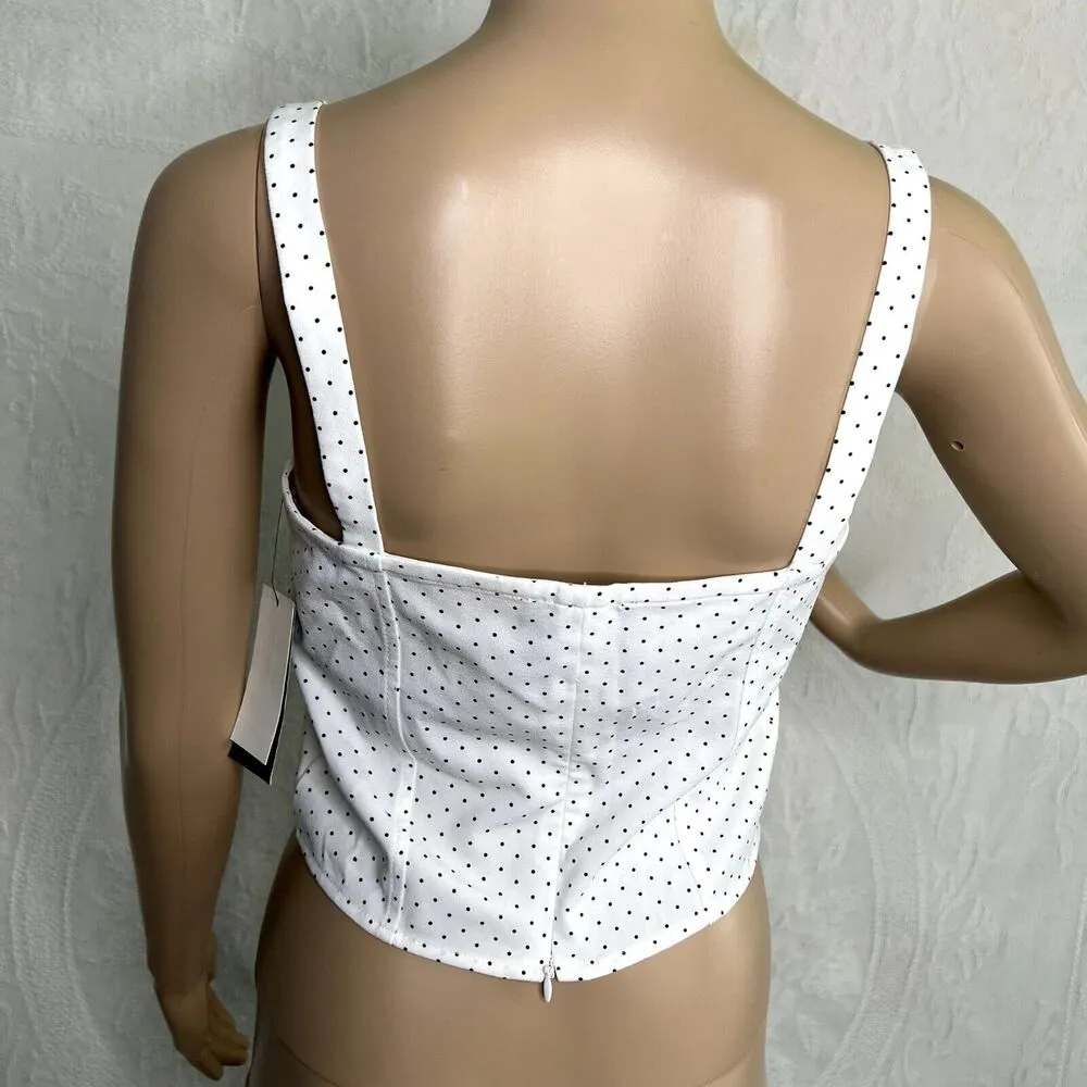 Danielle Bernstein Polka Dot Bustier Crop Top - Image 3