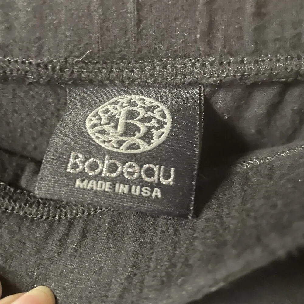 Bobeau Black Asymmetrical Ruched Side Skirt Size L GUC - Image 3