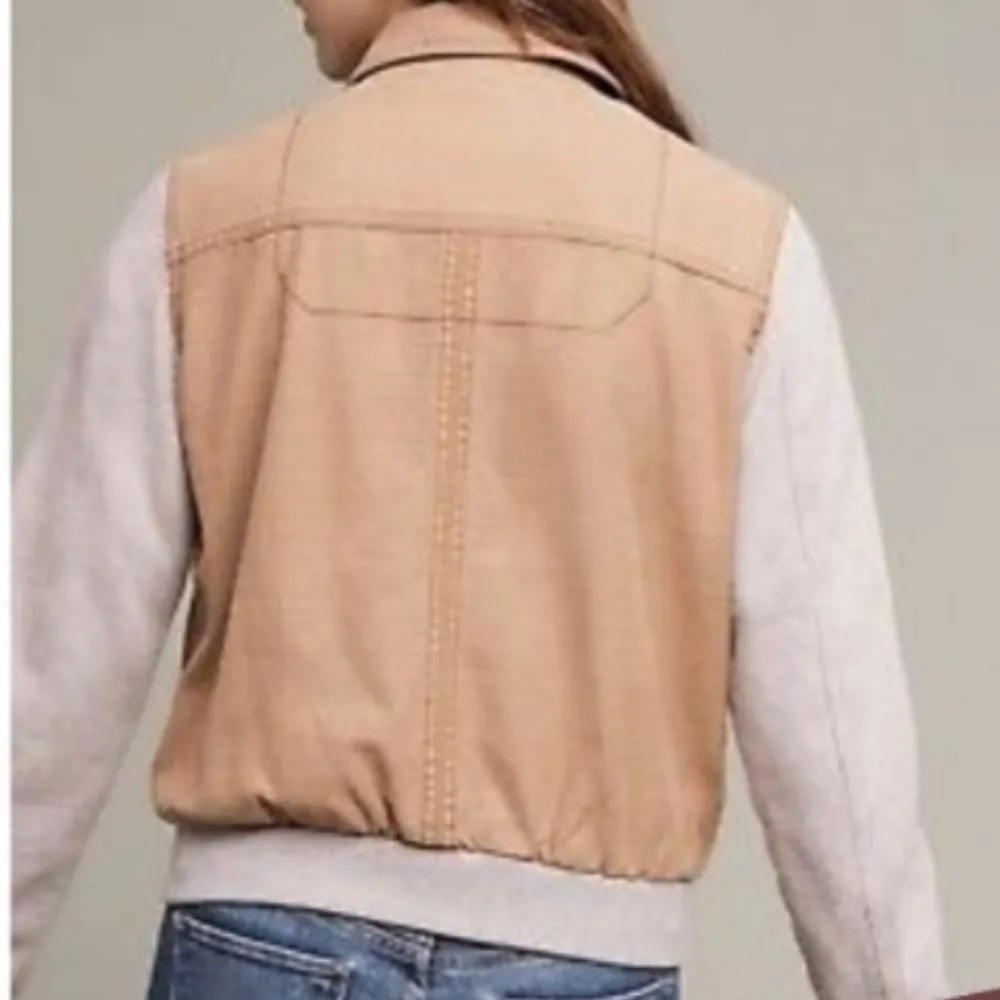 Anthropologie Hei Hei Excursion Bomber Jacket: Tan - Image 5