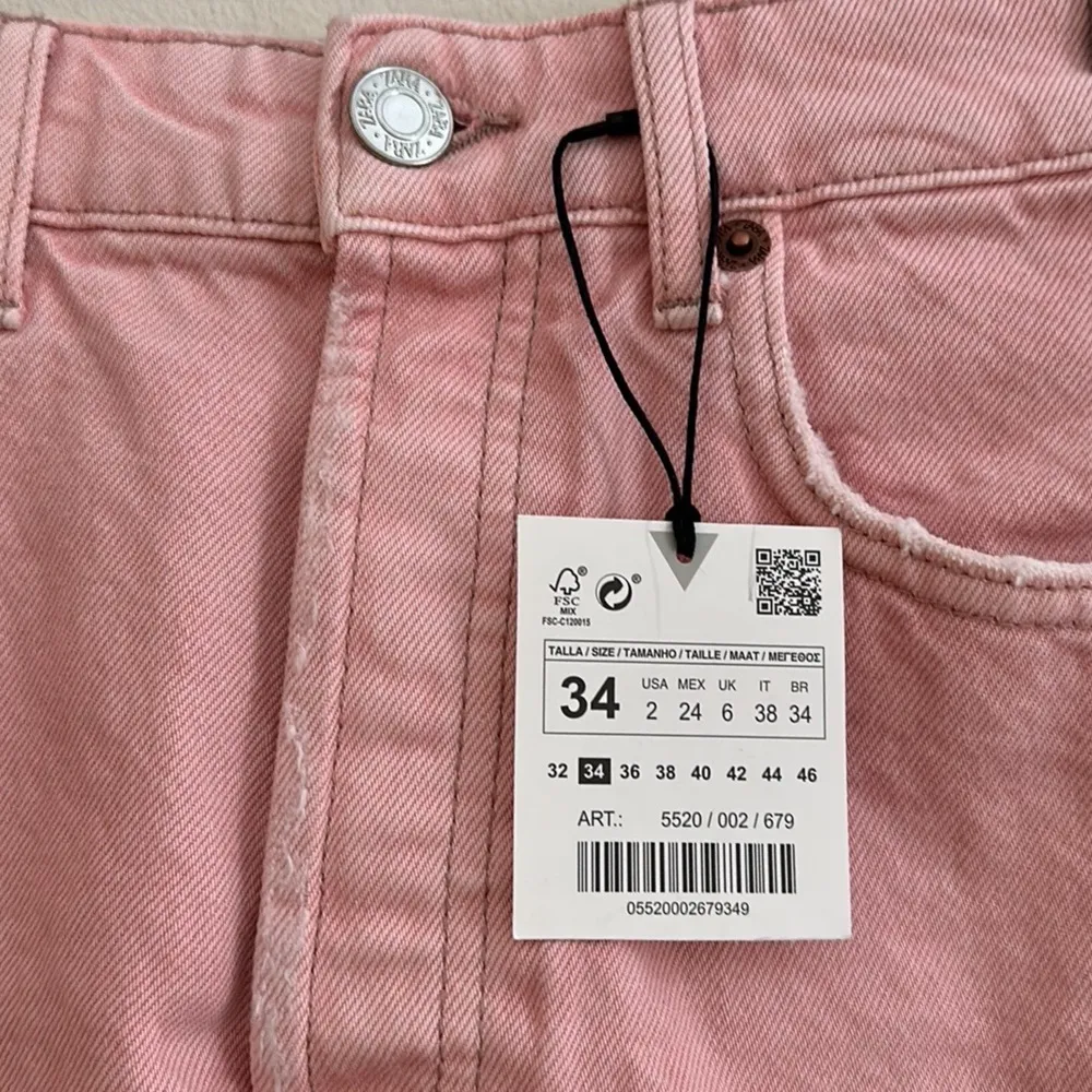 Zara | Pink High Rise Denim Shorts - Image 5