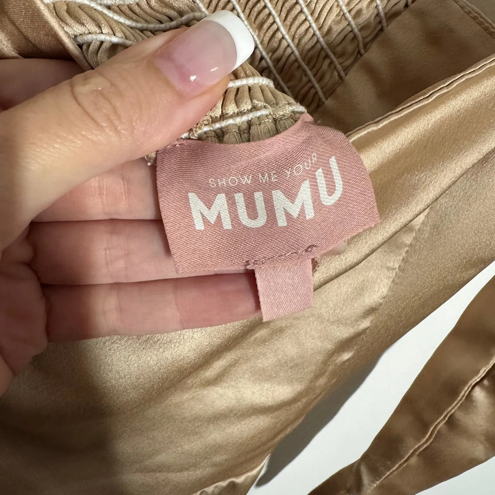 Show Me Your Mumu Claire Midi Bridesmaid Dress Gold Champaign Wedding Formal - Image 7