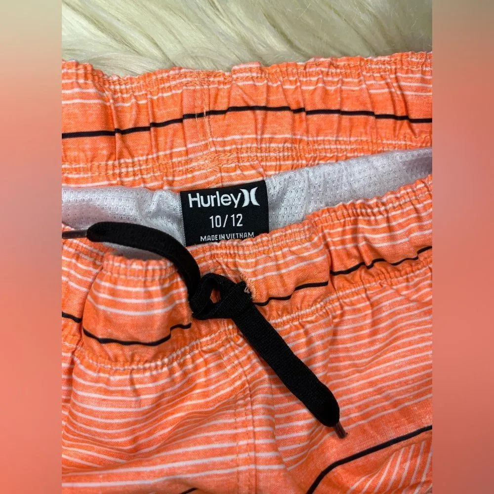 Hurley orange/black/white swimtrunks sz 10/12 - Image 2