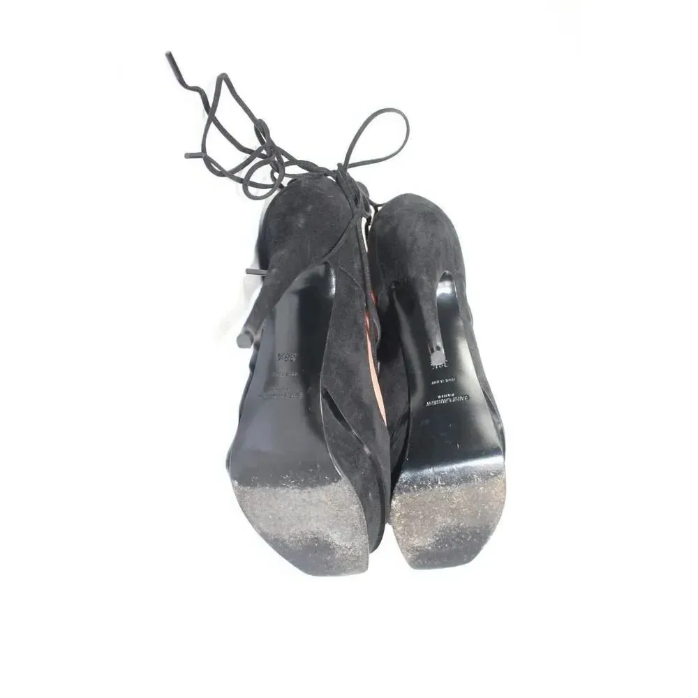 ladies SAINT LAURENT PARIS Black Heels size 38.5 - Image 8