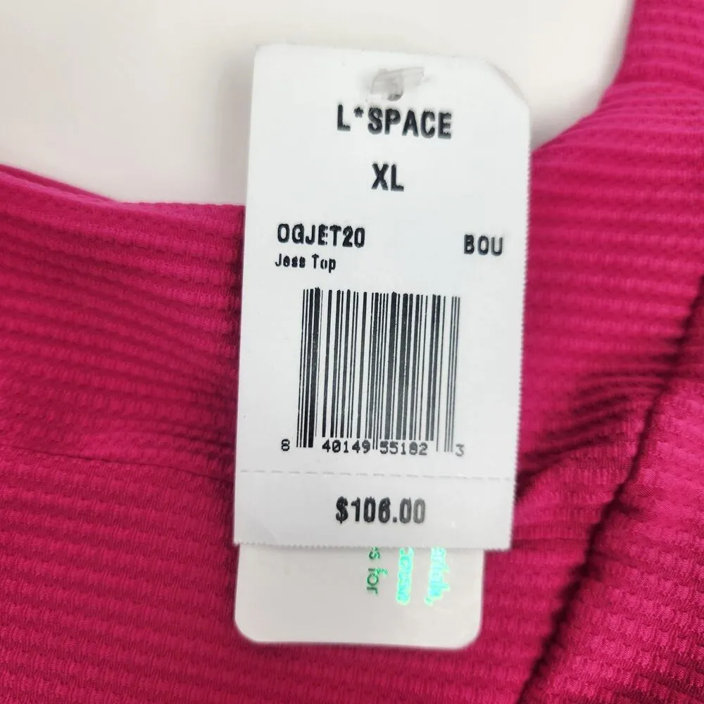 L*Space Jess Bikini Top in Bougainvillea Pink Ribbed Size XL NWT - Image 5