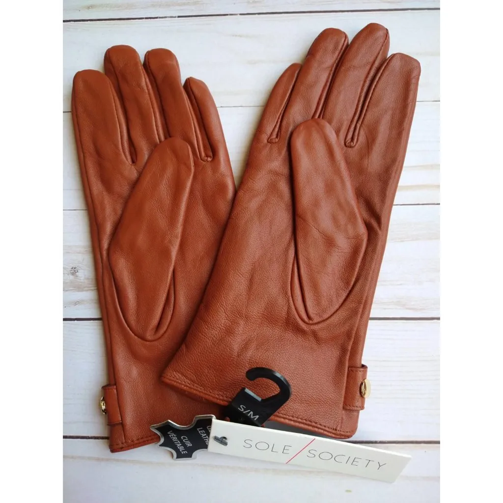 Sole Society  Leather Gloves with Studs NWT - Image 6
