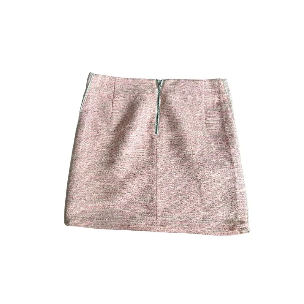 Wilfred  Pink White Patterned Pinstriped Mini Skirt Size 6 - Image 3