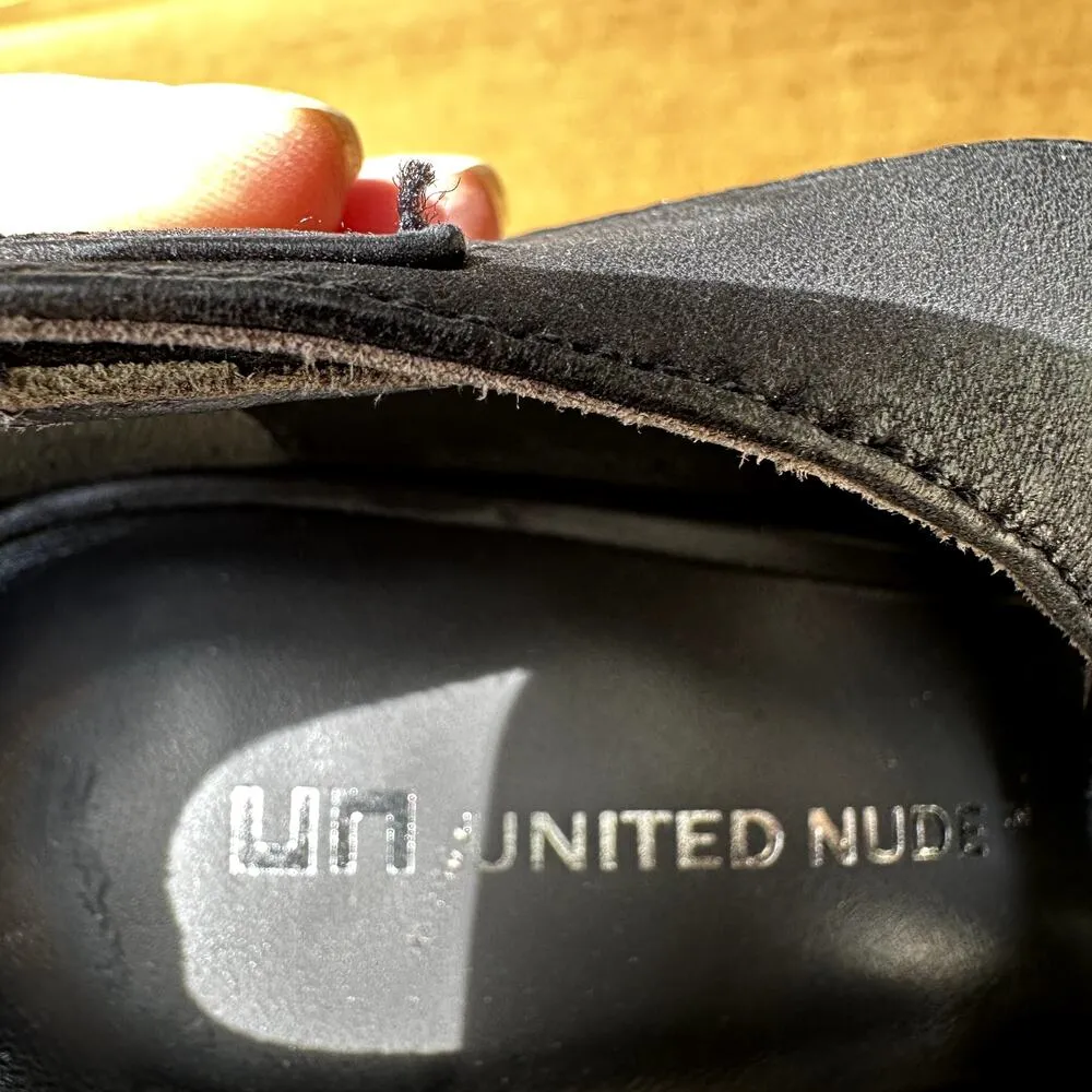 United Nude Heels Ankle Boots Leather Pin Belt Closed Toe Buckle Strap Black 7.5 - Image 6