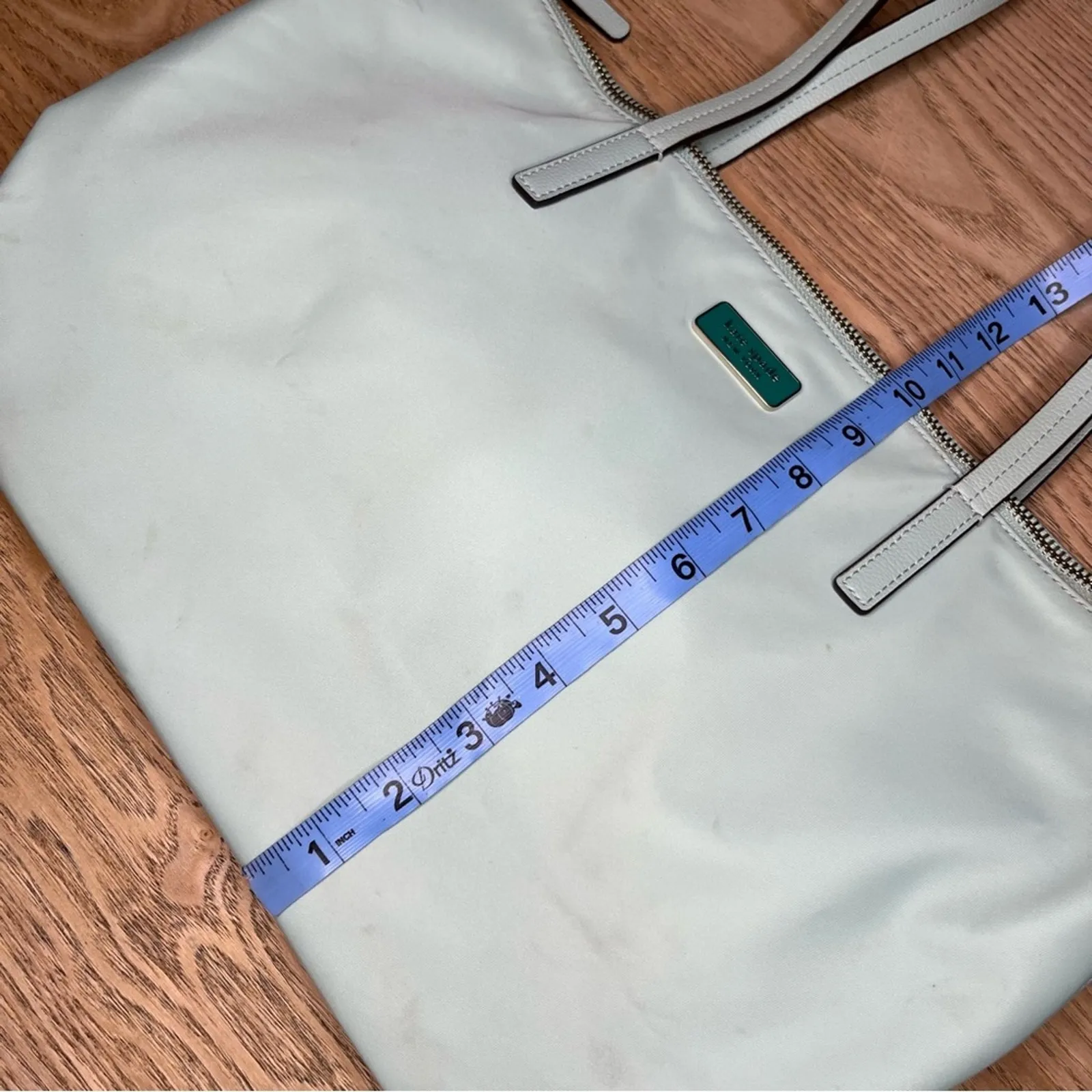 Kate Spade ♠️ Hayden Nylon Top Zip Tote Purse Shoulder Bag Spring Meadow Teal - Image 10