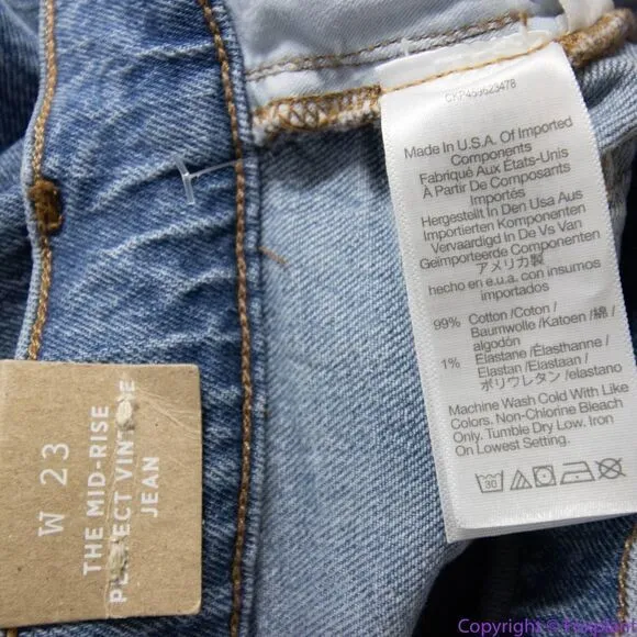 NEW Madewell USA-made Mid-Rise Perfect Vintage Jean‎ in Enmore Wash, 23 - Image 14