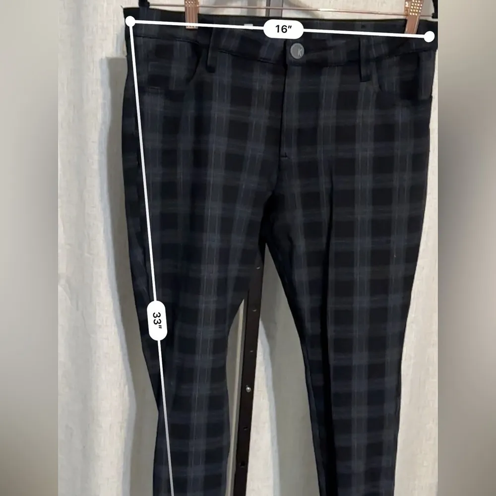 Kut from the‎ Kloth Skinny Plaid Stretch Pants Leggings Size 14 Petite - Image 2