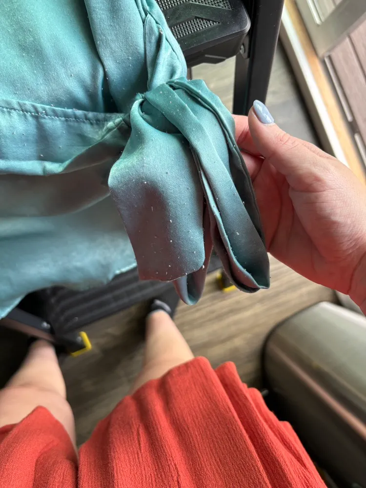 Santorini Satin Wrap Dress - Image 6