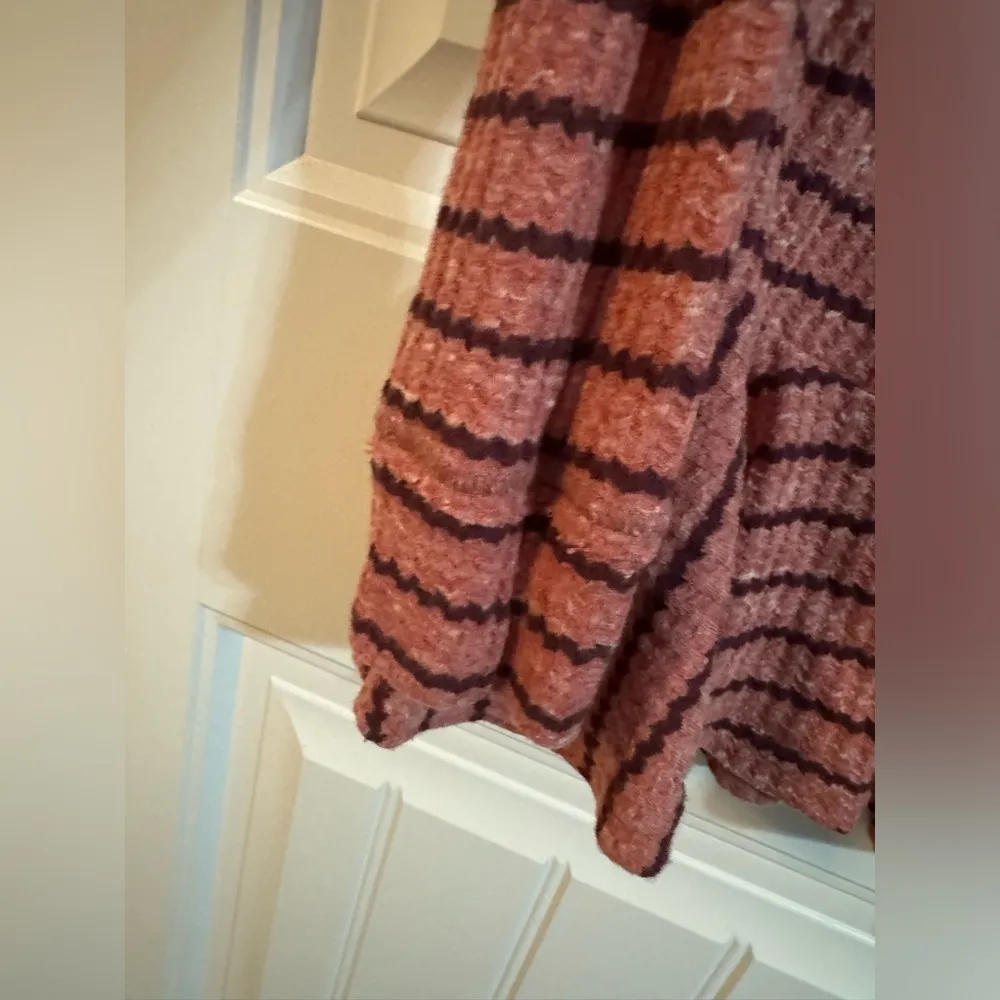 We The Free Maroon Striped Long Sleeve Peplum Top - Image 7