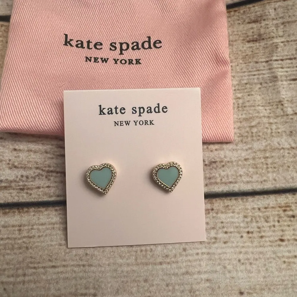 Kate Spade Gold Heart Stud Earrings - Image 3