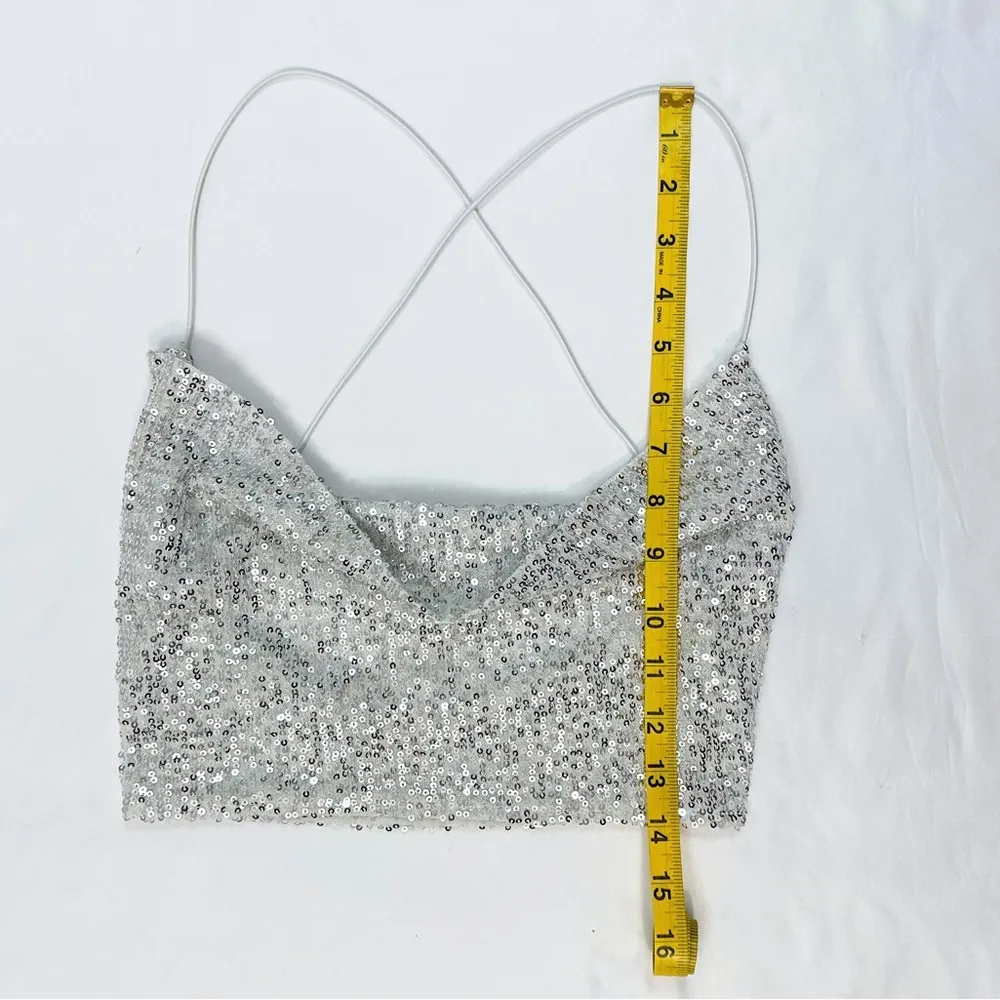 Meet Me At Midnight Sequin Top - Silver - M - Image 9