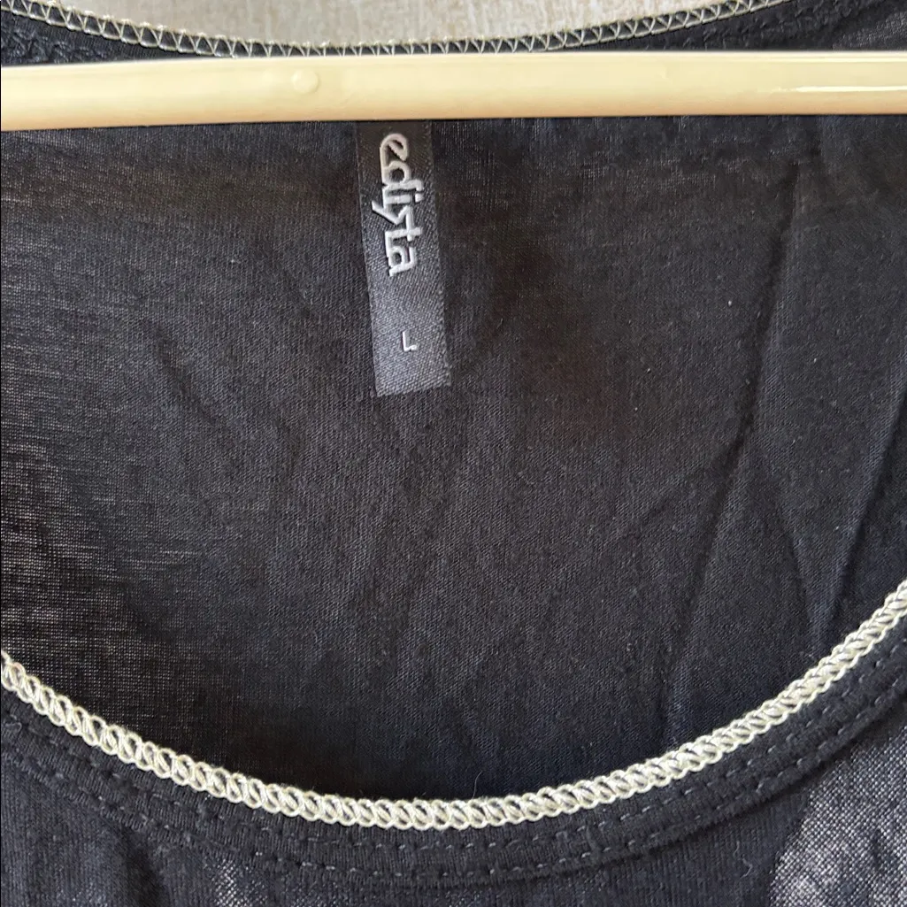 Edista Black Zebra Print Sleeveless Top large - Image 4