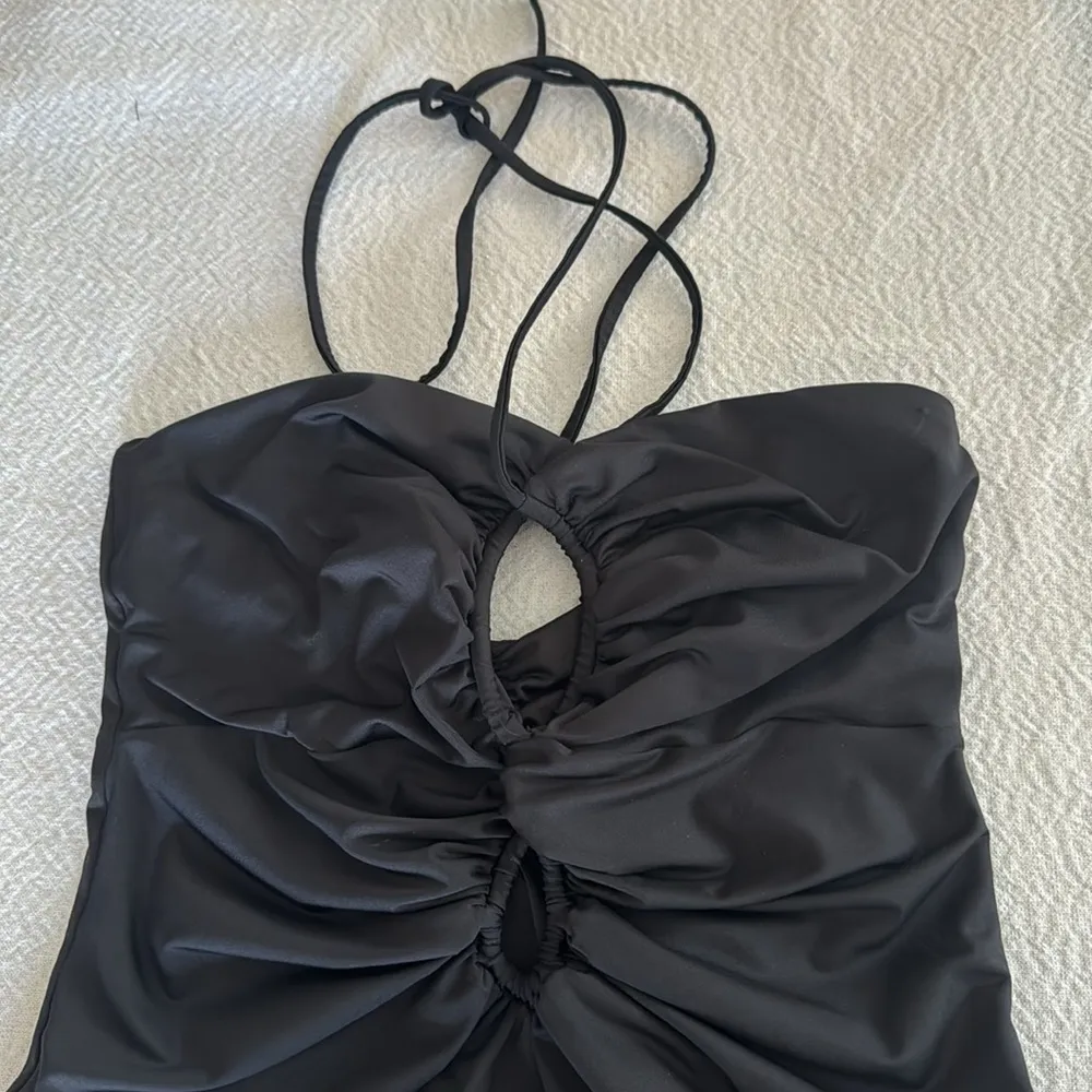 Johanna Ortiz All Night Cutout Halter Bodysuit, Small, $395 Black - Image 6