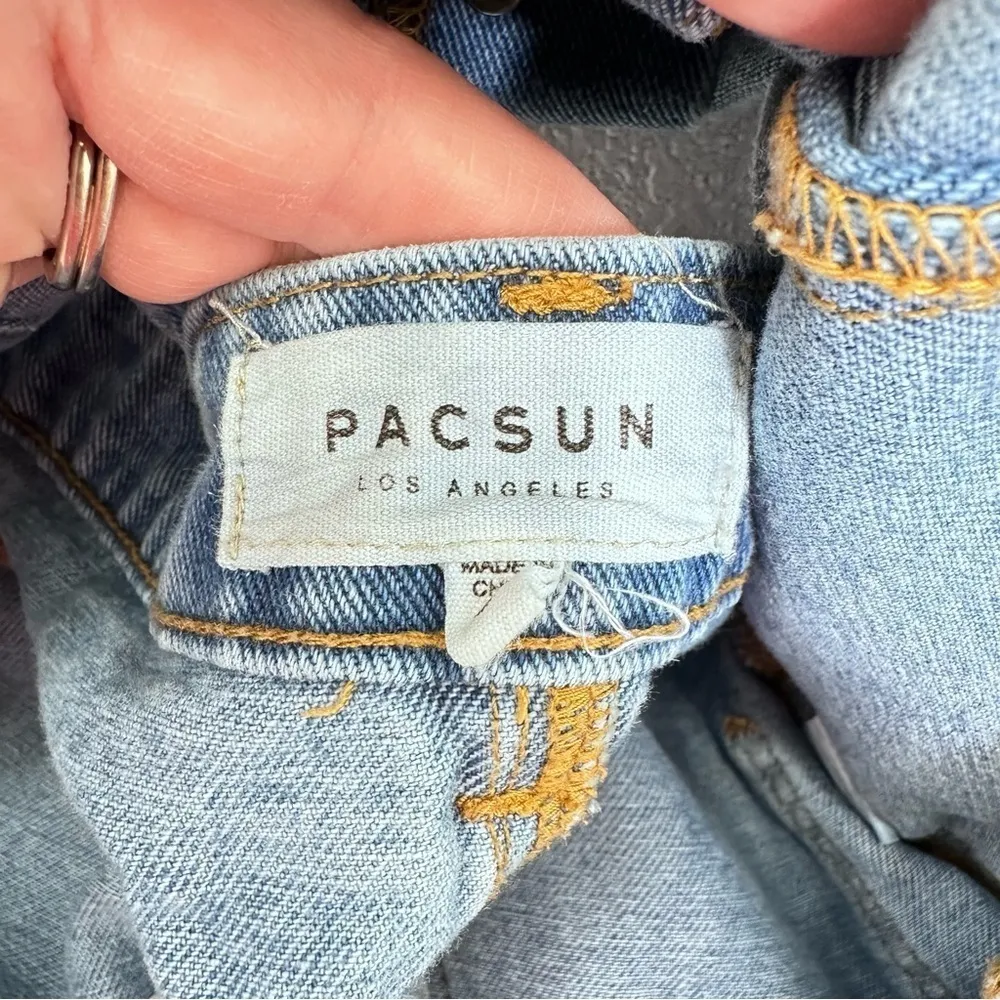 Pacsun Denim Overall Mini Skirt‎ Medium Wash Women's Size Small - Image 4