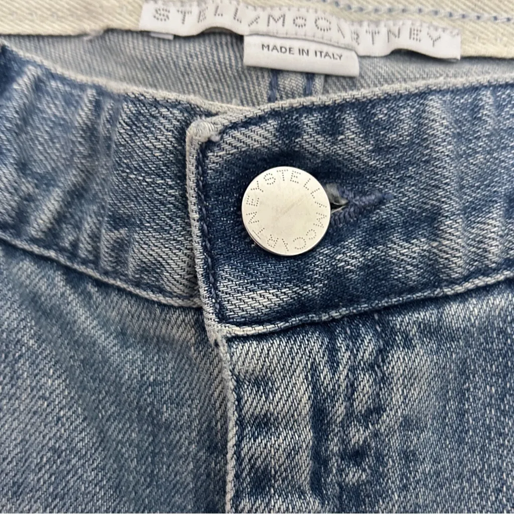 Stella Mccartney Medium Wash Red Blue Stars Print Mid Rise Boyfriend Jeans 28 - Image 13