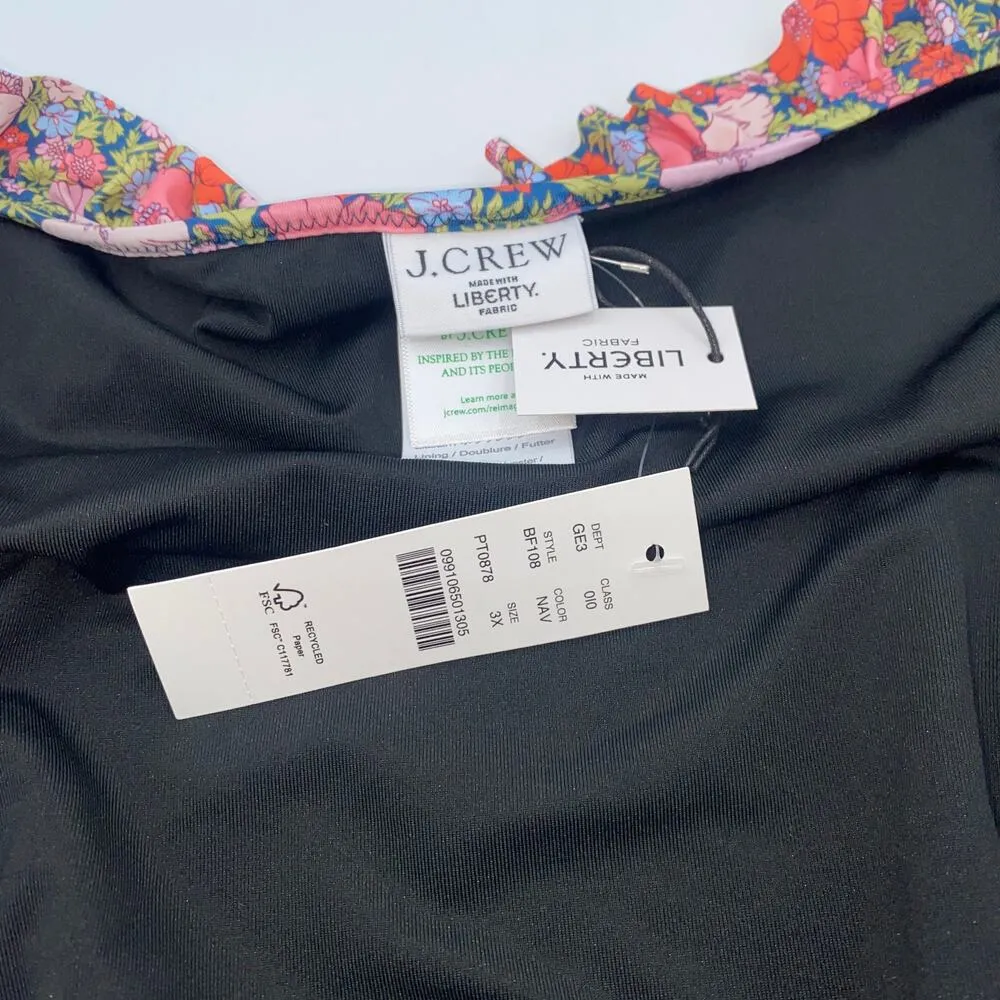 New J. Crew Liberty Floral Side Tie Hipster Ruffle Bikini Swim Suit Bottom 3X - Image 5