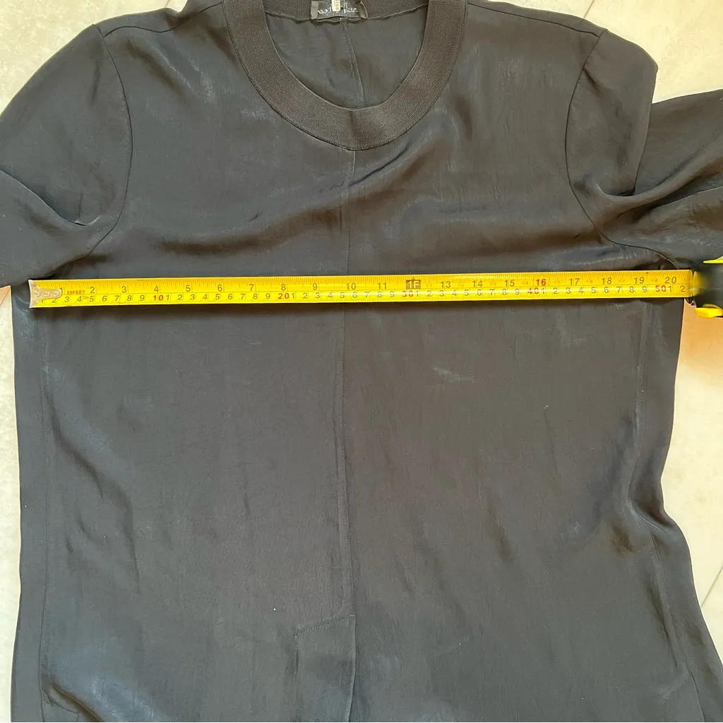 Rag & Bone Black Viscose & Nylon Blend Short Sleeve Crew Neck Dress sz L - Image 5