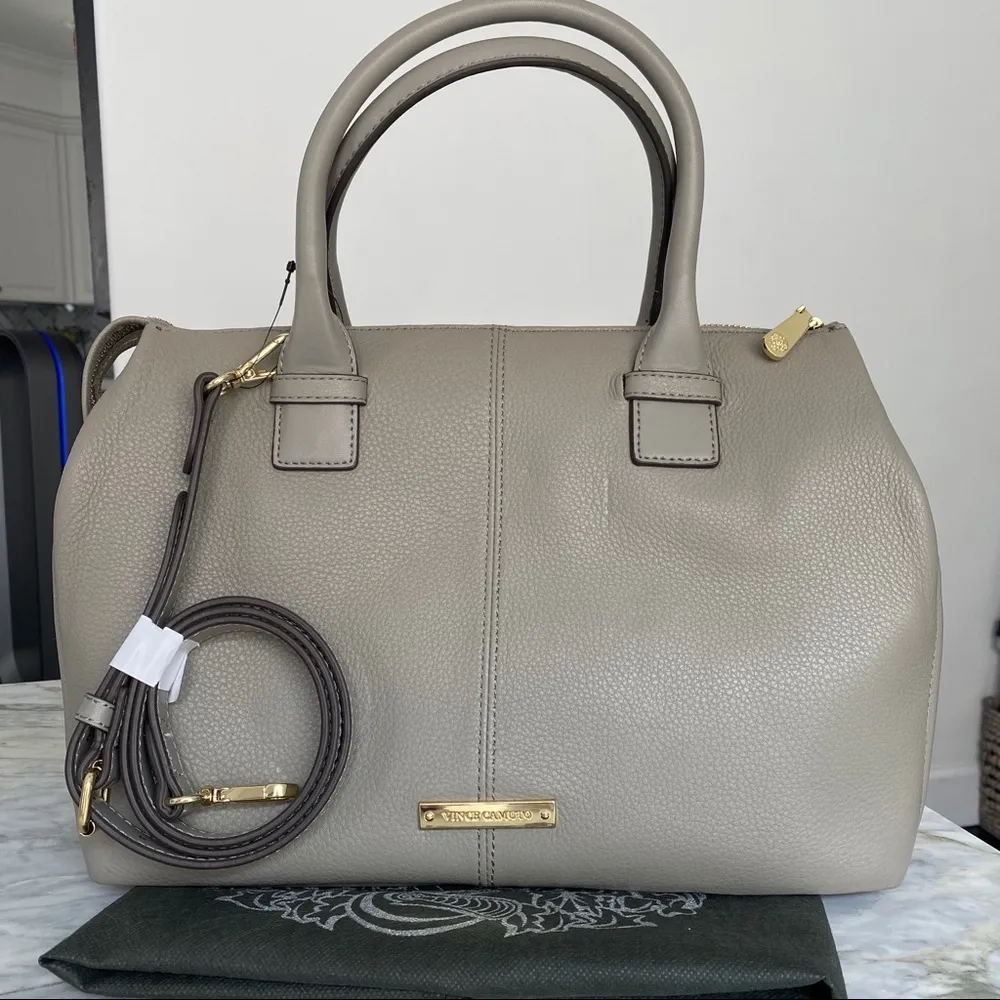 Vince Camuto Jess Satchel in Grey Leather - Image 3