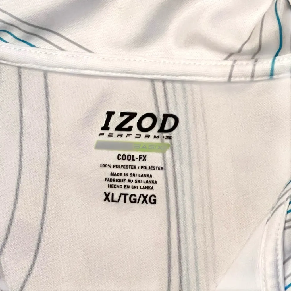 Lot Of 2 Izod XFG Women's Golf Zip-front Polo Cool-FX  XL Blue White Activewear - Image 6