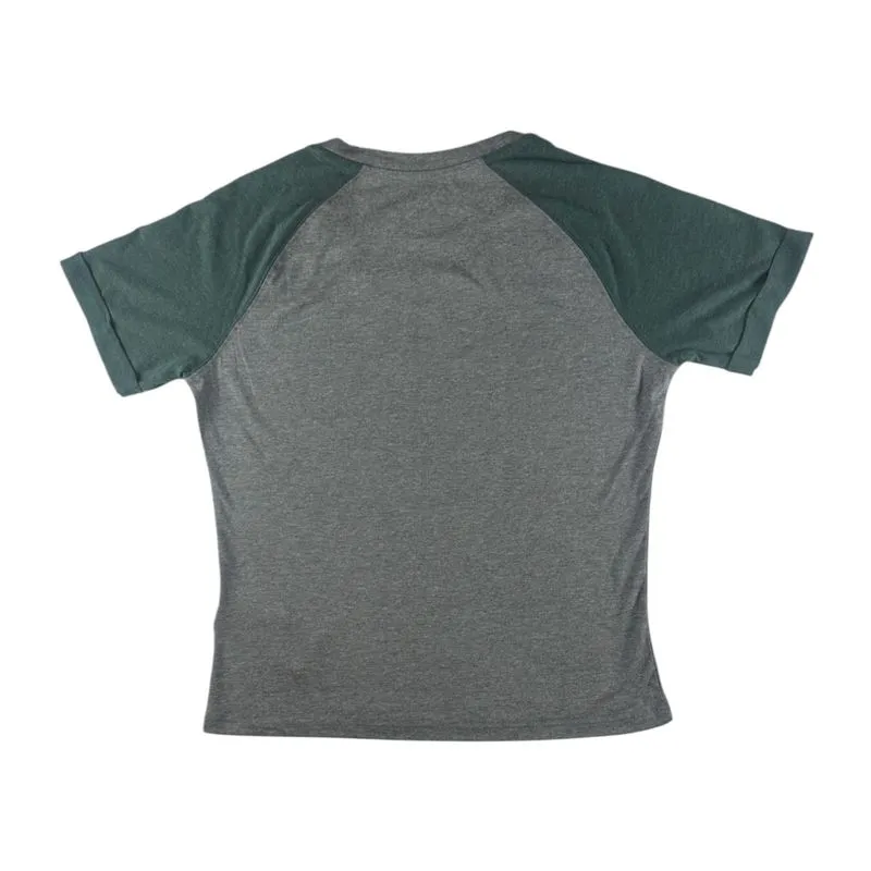 NFL Green Bay Packers Women's Raglan Short Sleeve Scoop Neck T-Shirt in Grey, M - Image 3
