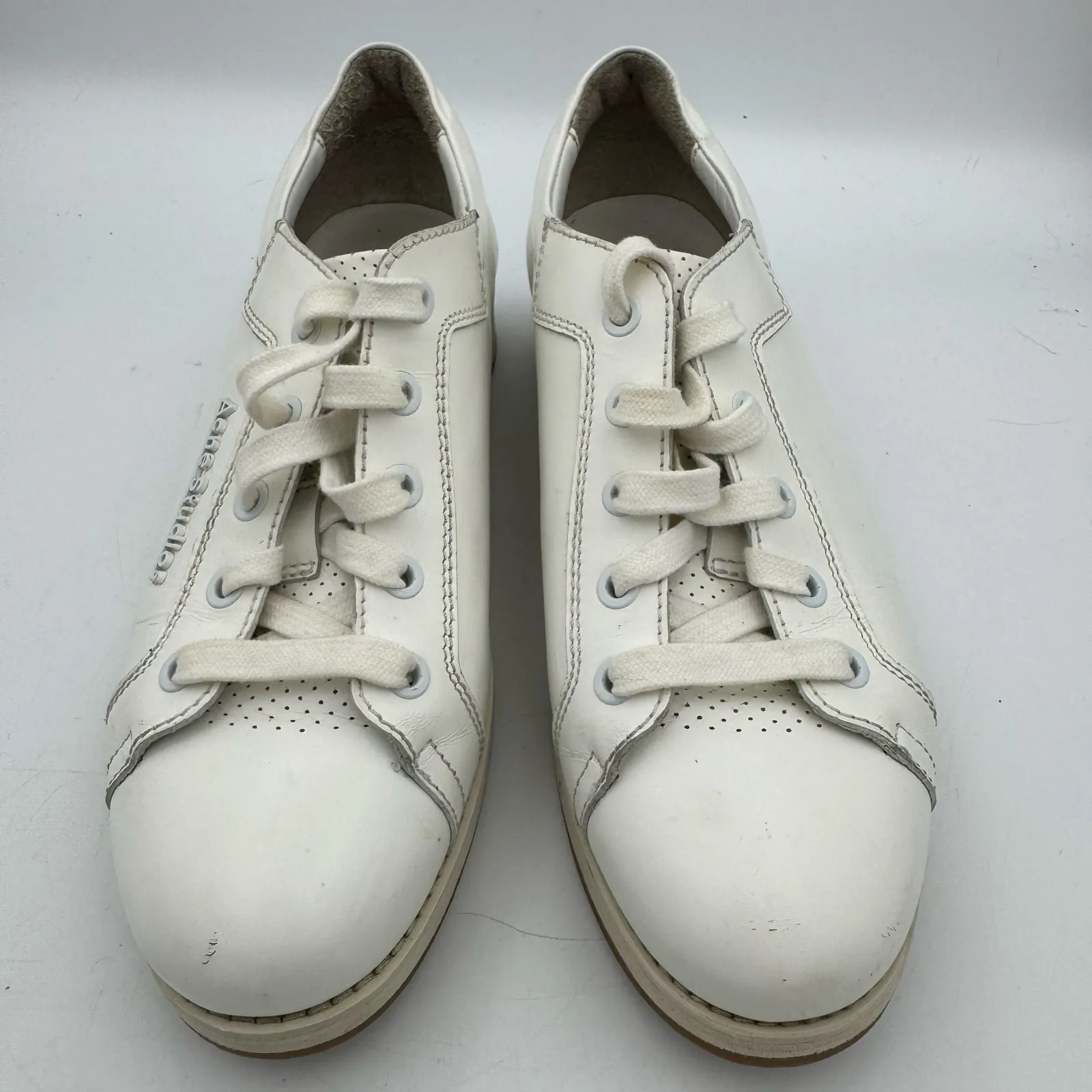 Acne Studios White Leather Platform Sneakers Sz 37~US 6.5–7 Minimalist Designer - Image 2