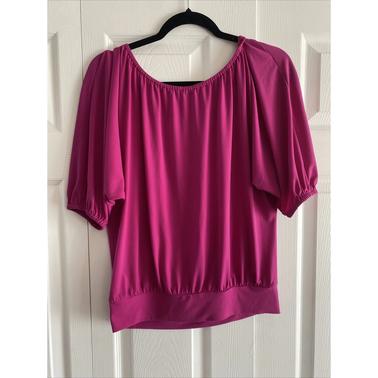 Express Womens Small Fuscia Pink Round Neck Top Going Out Corp Clean Girl Fem - Image 5