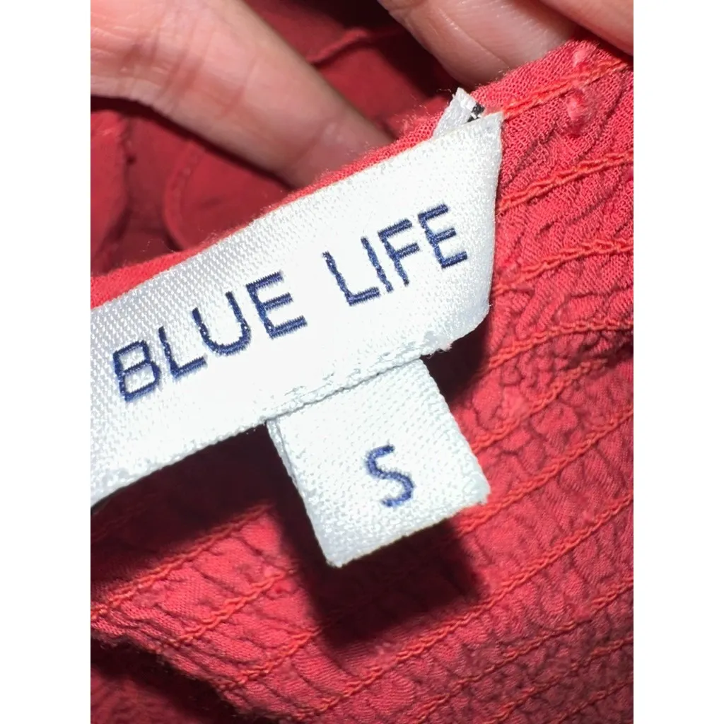 BLUE LIFE WOMENS CORAL SMOCKED WAIST MINI SKORT‎ SIZE S - Image 4