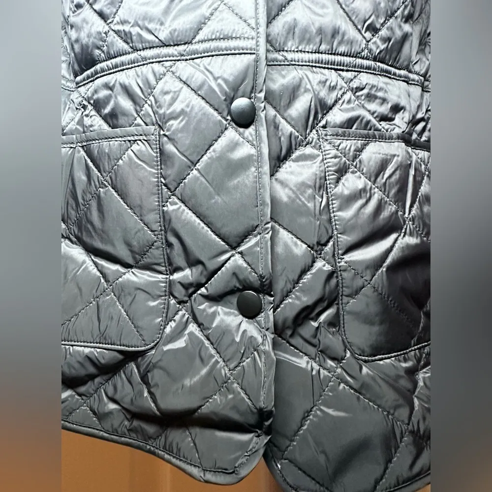 NWT Black Magaschoni Puffer Button Up Women’s Quilted Winter Jacket Coat Size S - Image 4