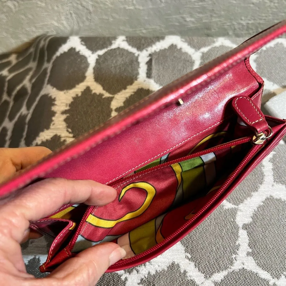Nordstrom hot pink Leather wallet, NWOT, lots of room for everything! Great size - Image 12