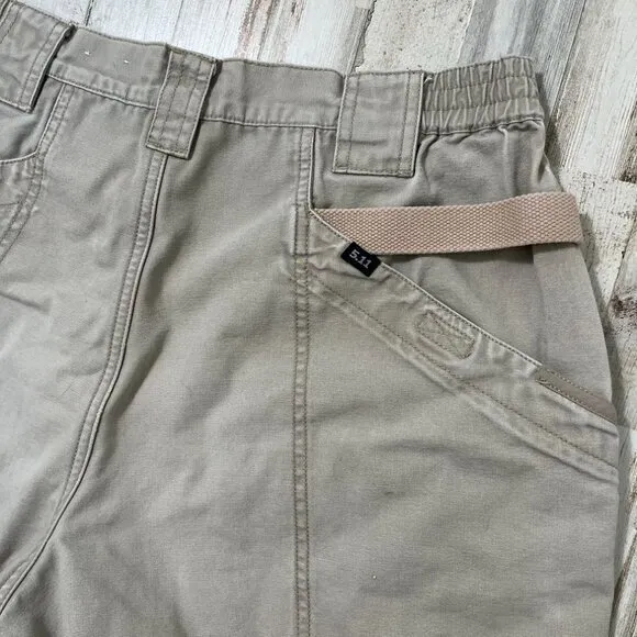 5.11 Tactical Cream Khaki Cargo Shorts Utility‎ Mens Womens Size 34 - Image 4