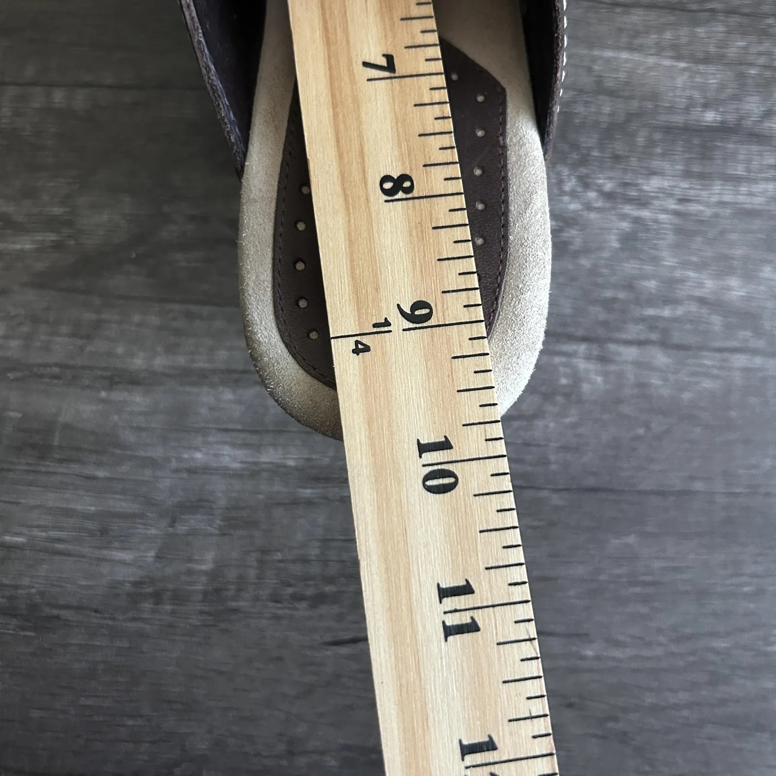 Bass Patsy‎ Shoes Womens Size 8.5 Brown Leather Studded Slip On Wedge Heel Clogs - Image 10