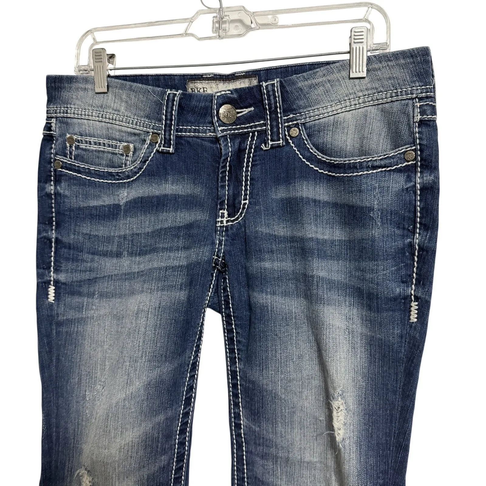 BKE Sabrina Jeans Womens 29R Bootcut Distressed Blue Denim Size 29 - Image 3