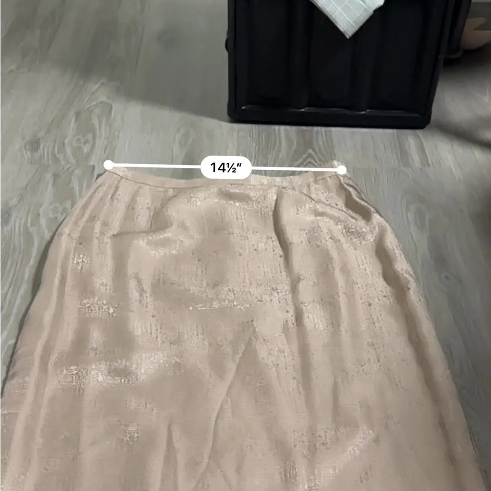 Adrianna Papell 100% Silk Beige Blazer Skirt Set Size‎ 12 - Image 13