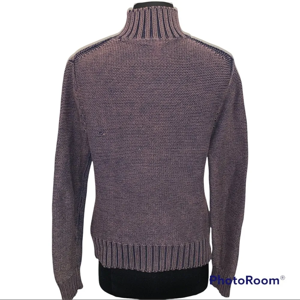 Sundance Marled Brown Mock Neck Ribbed Knit Sweater size Medium - Image 2