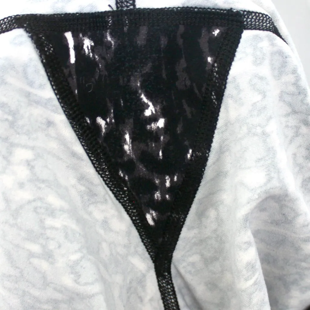 Gaiam Dark Purple Black Sheer Speckled Cheetah Print Cropped Leggings Small - Image 8