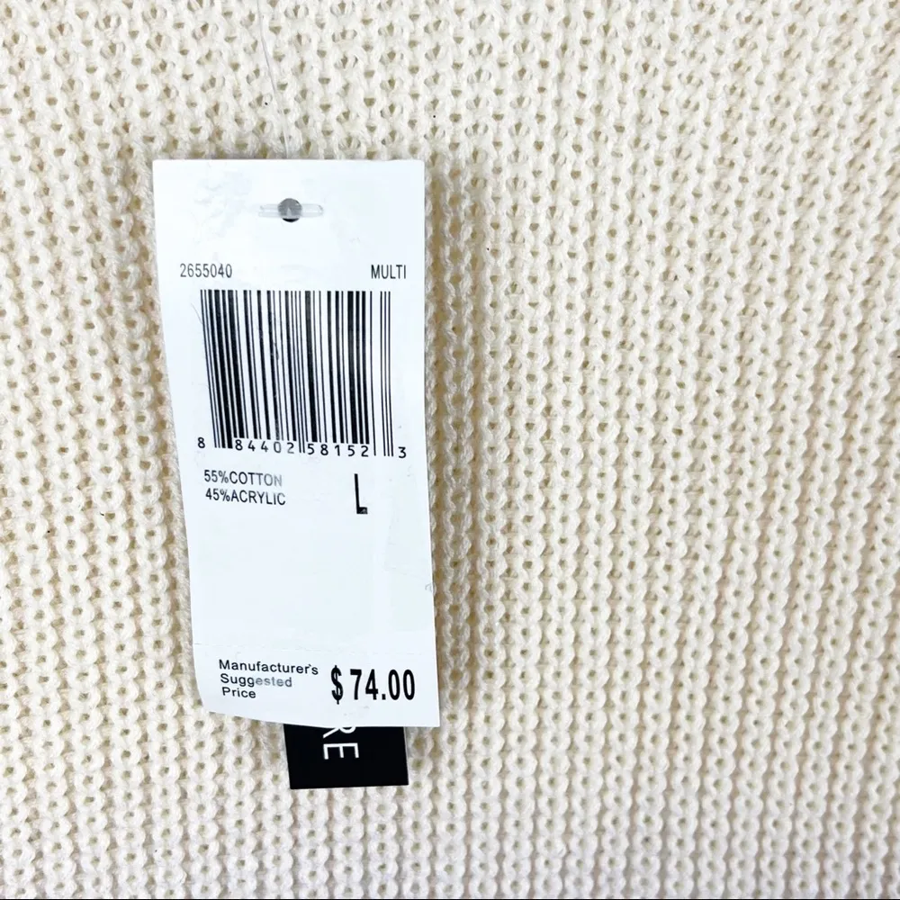 CHELSEA & THEODORE Rainbow Ombré Gradient Long Sleeves Sweater, Size Large - Image 4