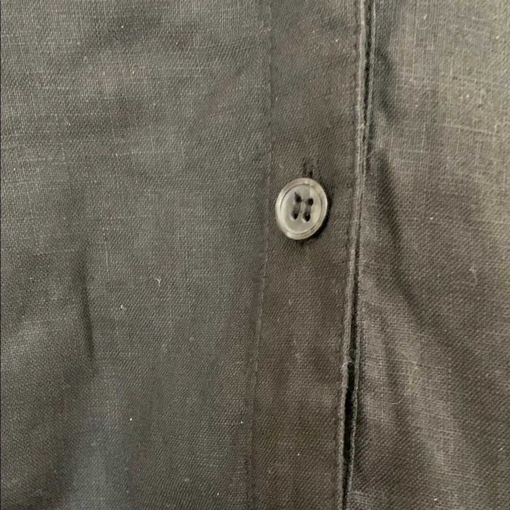 Valerie Steven’s Woman Sz 1X 100% Linen Black Button-Up Shirt - Image 4