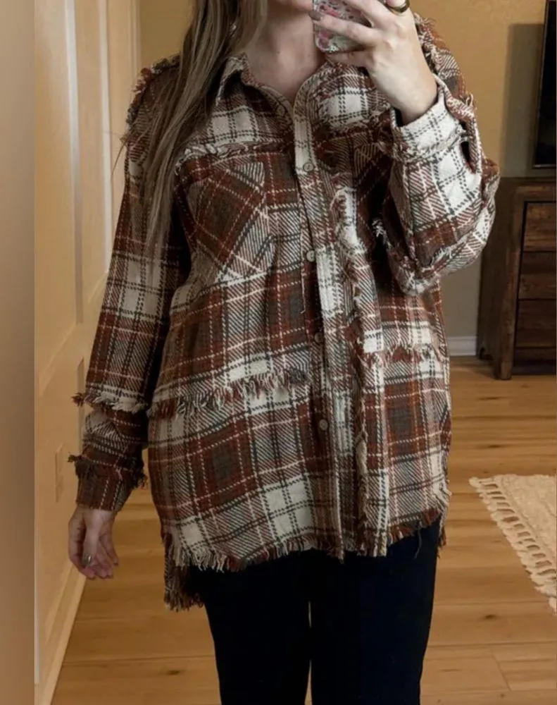 Bibi Oversized Plaid Shacket - Image 4