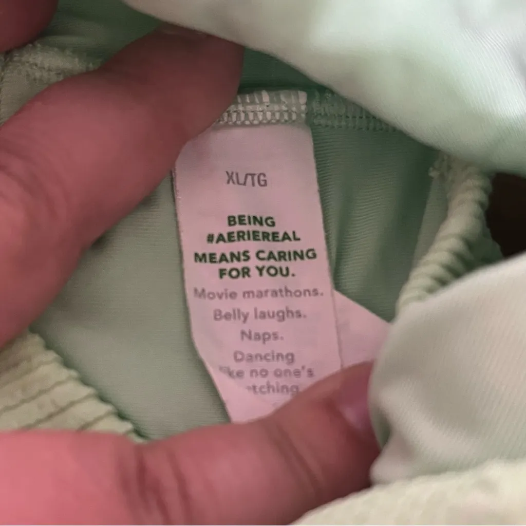 Women’s Aerie Ribbed Light Mint Green Bikini Top Summer Beach Resortwear Size XL - Image 4