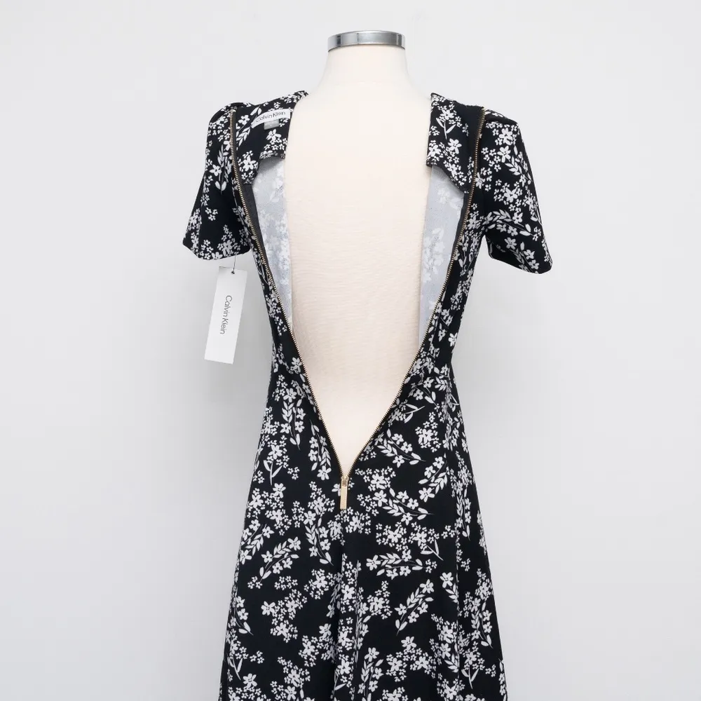 Calvin Klein Floral Print Scuba Crepe Midi Dress - Image 12
