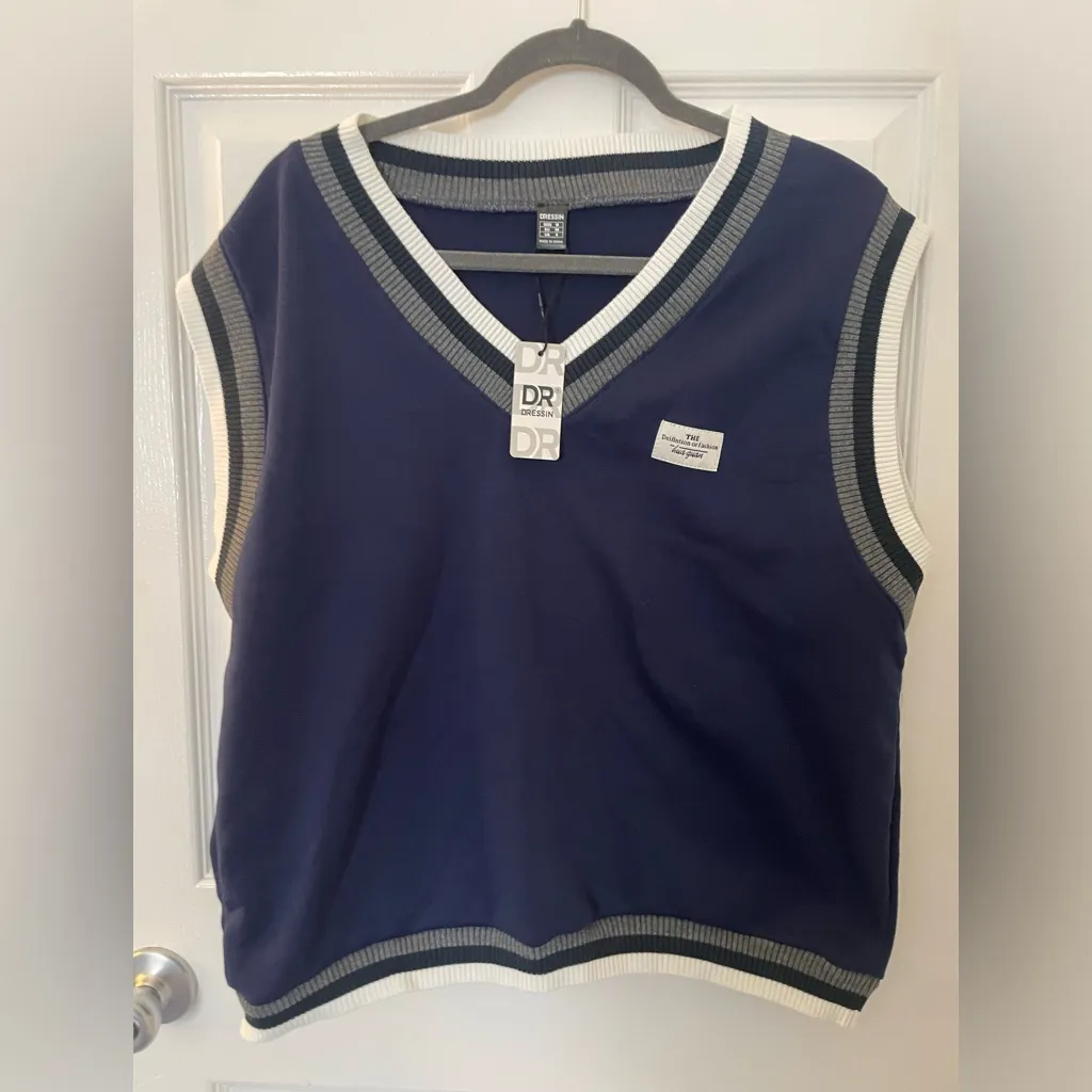 Sweater vest navy blue Size L - Image 3