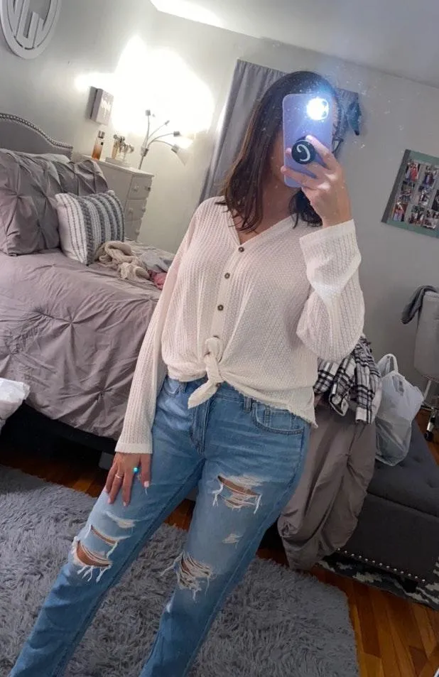 Boutique Waffle Knit Top - Image 2