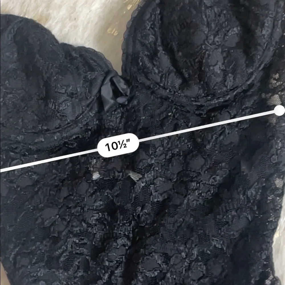 Victoria’s Secret vintage black lace high cut bodysuit - Image 3