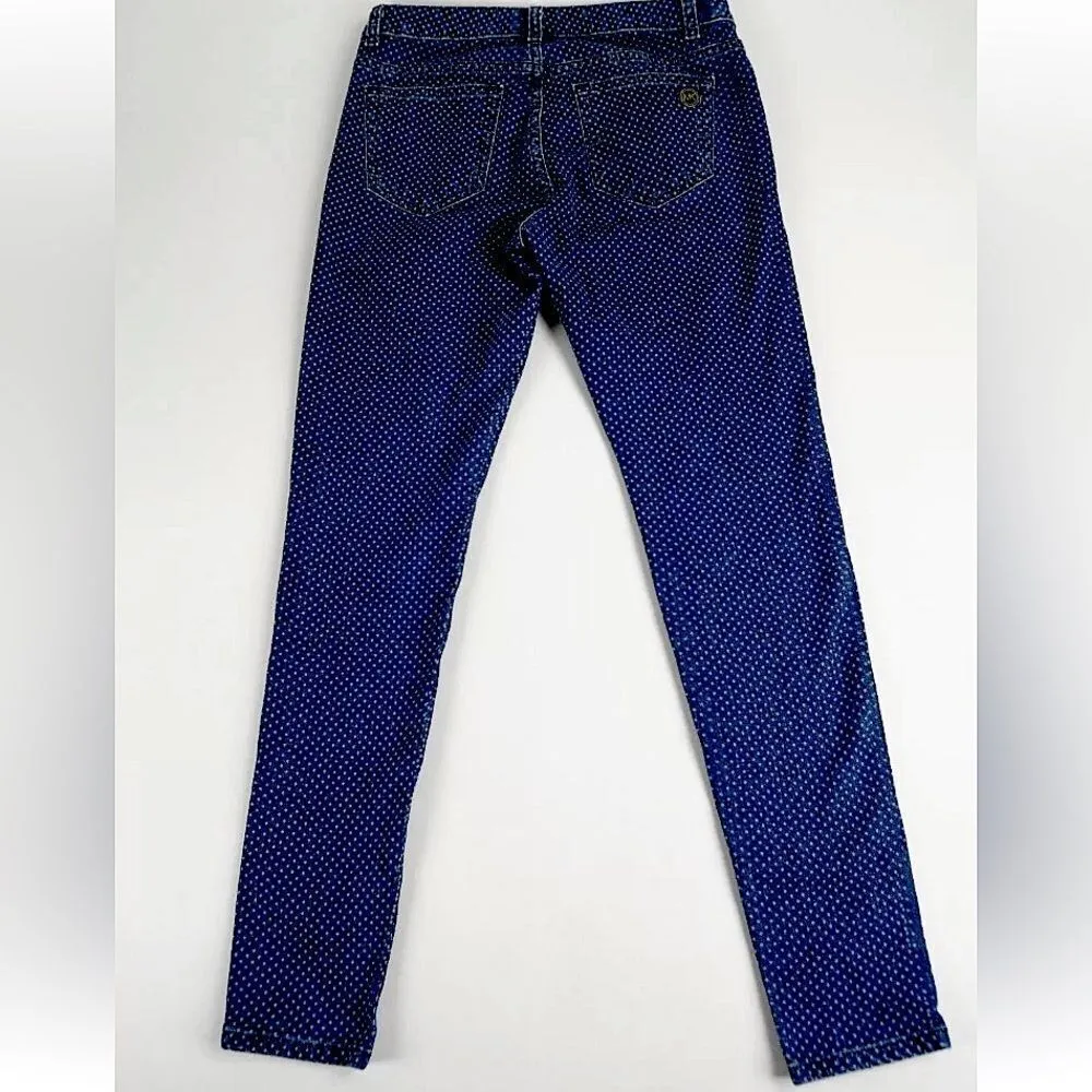 🔥Michael Kors polkadot skinny jeans, size 6 Blue - Image 9
