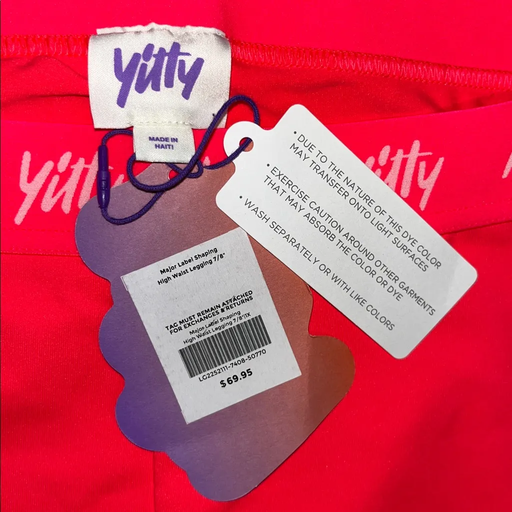 Yitty NWT Size 1X Neon Pink Major Label Shaping High Waist 7/8 Athletic Leggings - Image 5