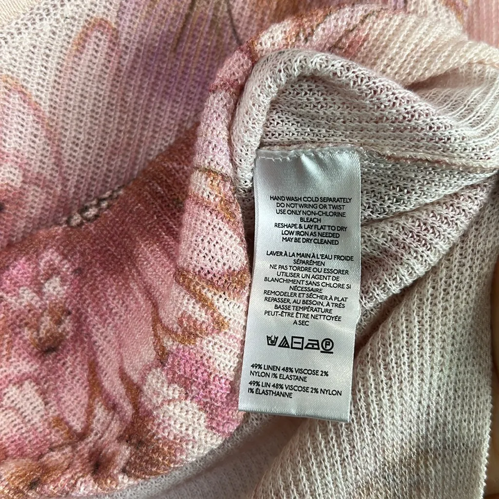 Anthropologie the dreamer lightweight printed v-neck sweater top size small - Image 7