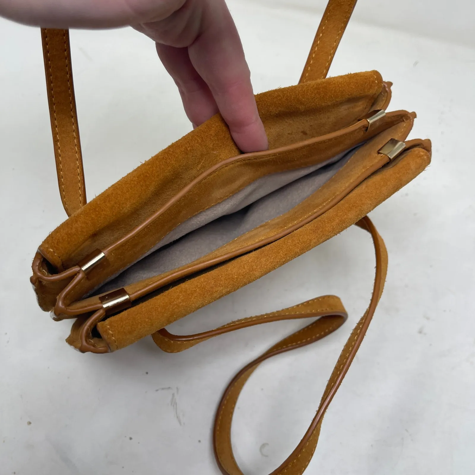 Rouje Le J Bag French Suede Leather Handbag in Brown Tan - Image 12